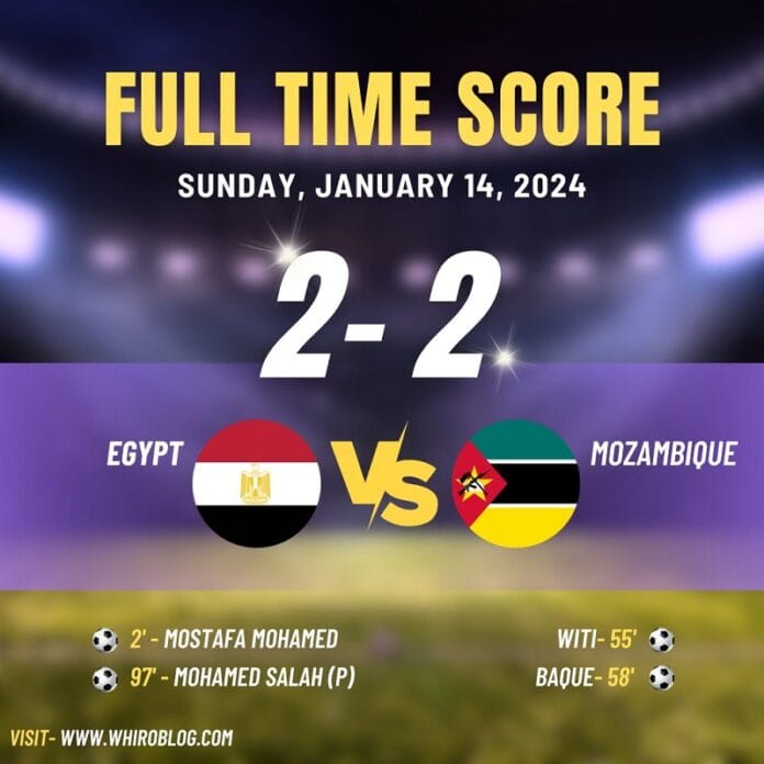 afcon23 Egypt vs Mozambique Dramatic 2-2 Draw