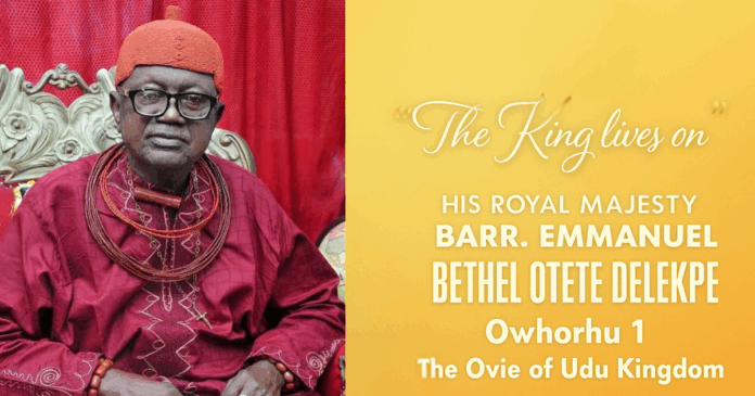 Beloved Udu Monarch Owhorhu I, who ruled for 31 years, passes away as nine days of mourning is declared.