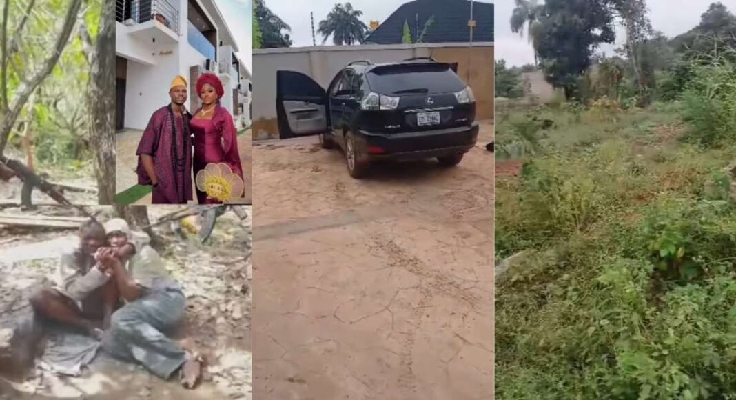 Distressed couple held at gunpoint by armed kidnappers in forest area near Auchi, Edo State, Nigeria