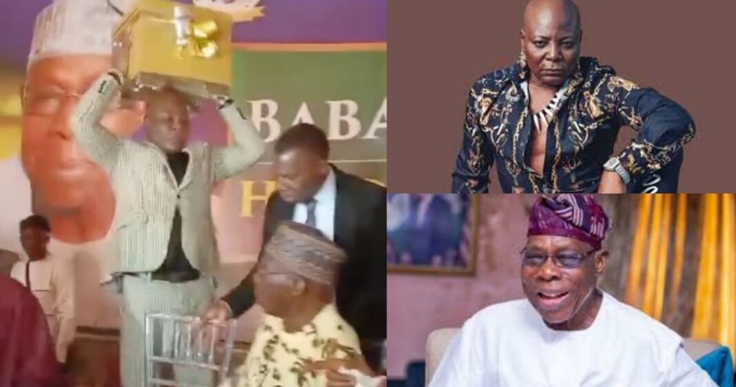 Charly Boy Steals Spotlight With Giant Gift at Obasanjo’s 89th Birthday