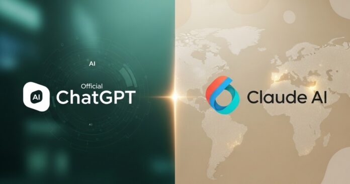ChatGPT and Claude app icons representing AI platform competition in Nigeria and the U.S.