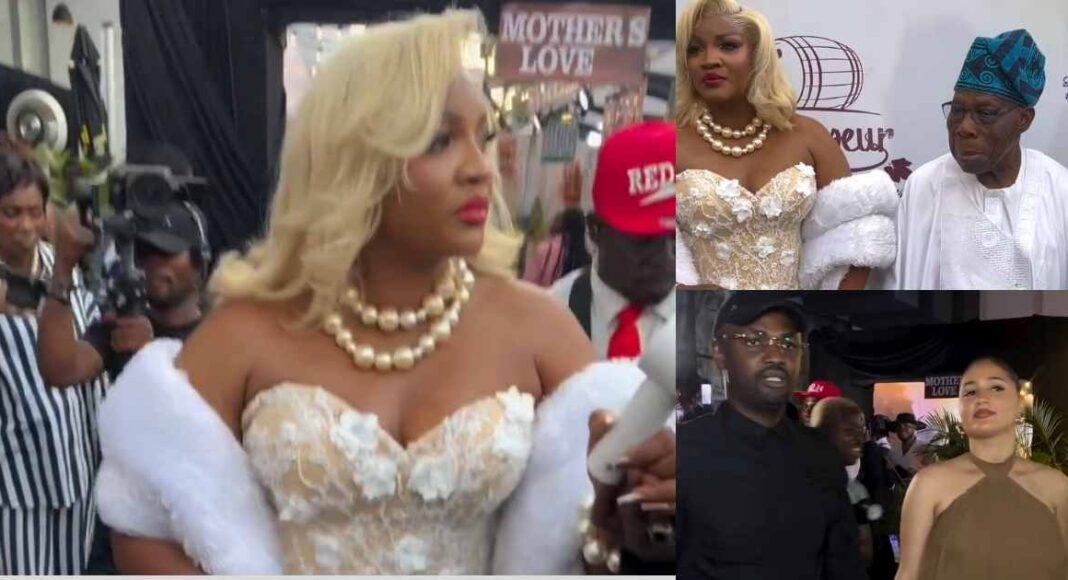 Omotola Jalade-Ekeinde at the premiere of A Mother’s Love in Lagos with celebrities and guests present.