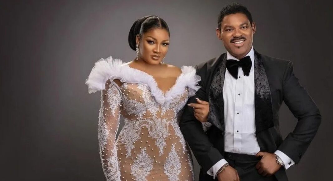 Omotola Jalade-Ekeinde speaking about her 30-year marriage to Matthew Ekeinde in an interview.