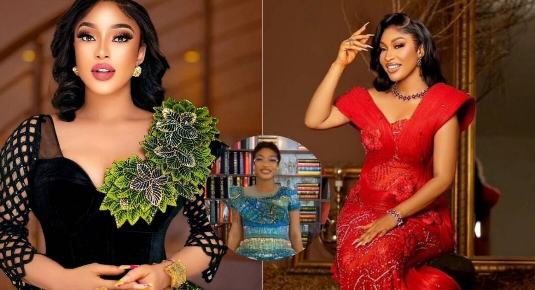 Tonto Dikeh announcing she will no longer use the title King in an Instagram video.