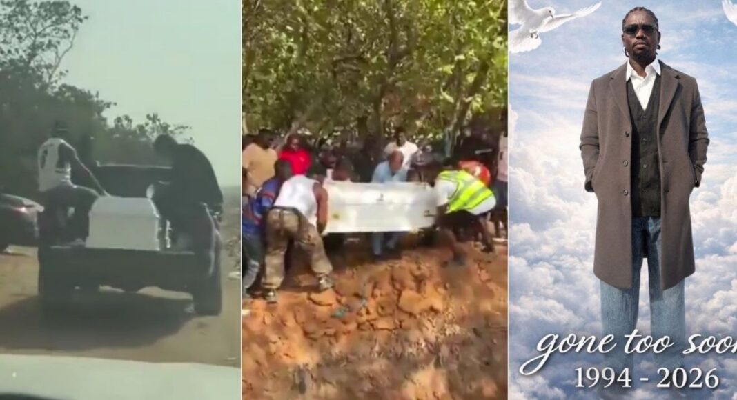 Verydarkman inside burial casket