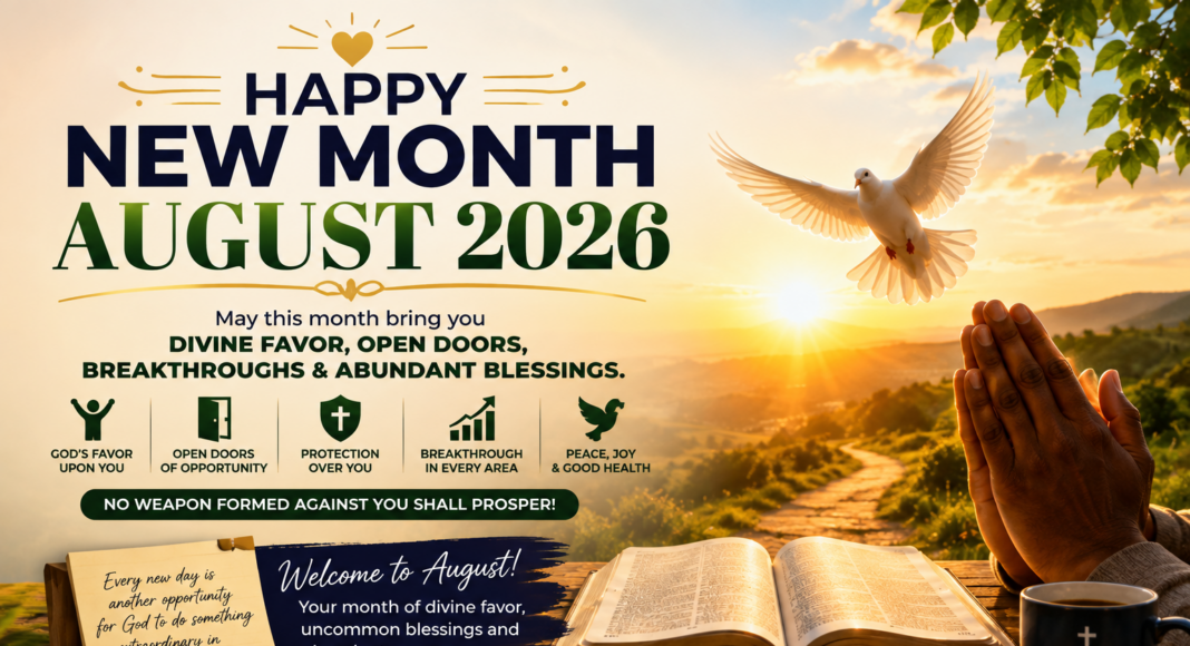 Happy New Month August 2026 prayer with blessings and encouragement